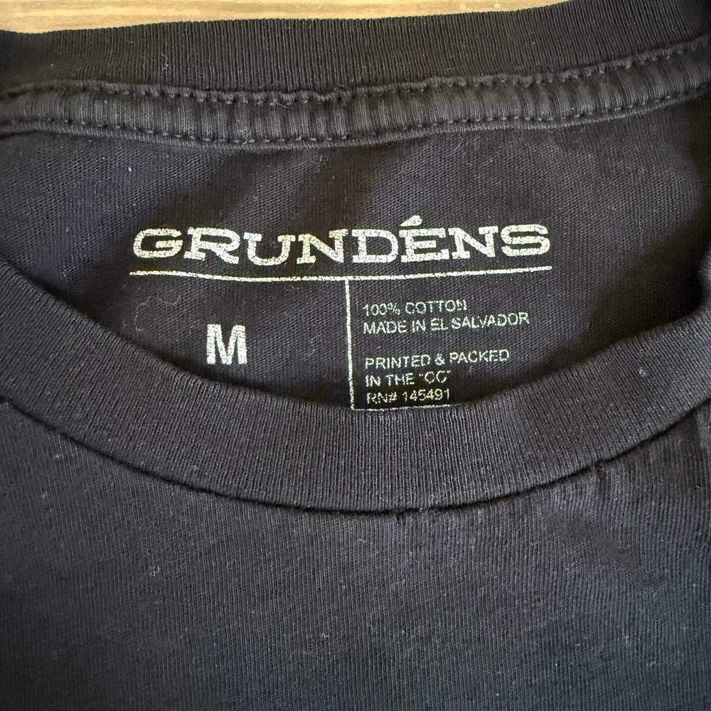 Grundens Men's Medium Black Oregon Fishing Shirt Sleeve Tee T-Shirt Crewneck - Picture 4 of 6